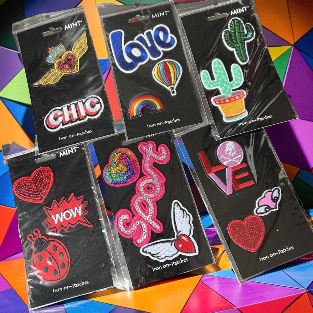 Vibrant Iron-On Patch Collection by Mint - 16 Patches